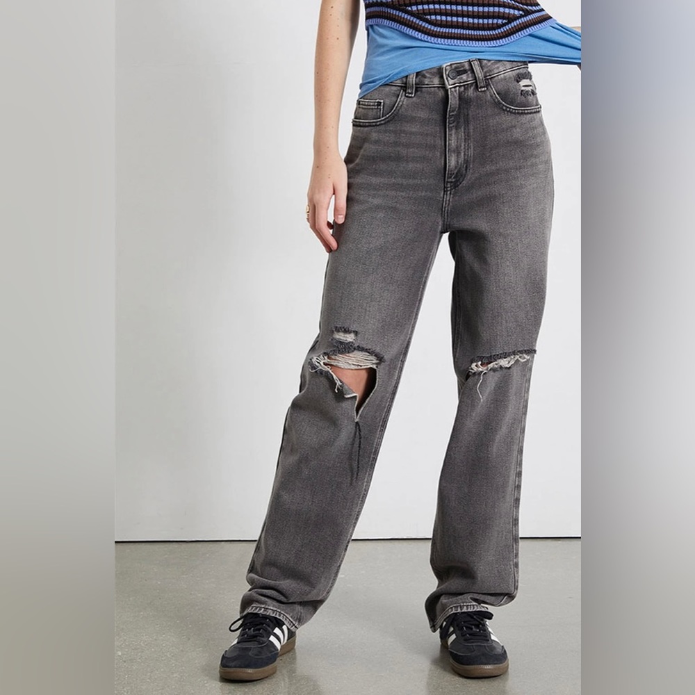 PacSun Washed Black Ripped Boyfriend Jeans